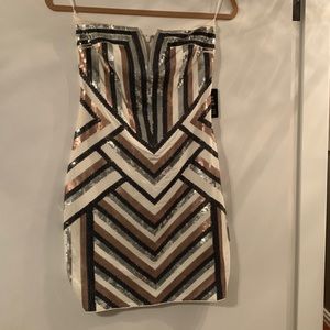 Express Sequined Strapless Mini Dress Size Small NWT